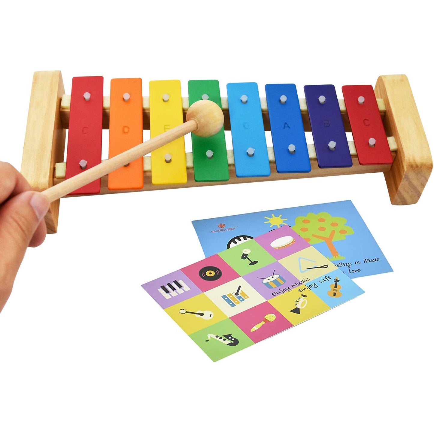 MUSICUBE Wooden Xylophone for Kids with Mallets – Preschool Educational Percussion Toy, Orff Music Kit, Tuned Musical Gift for Children
