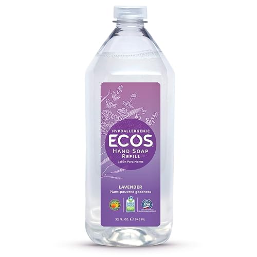 ECOS Hypoallergenic Hand Soap Lemongrass 32oz Bottle by Earth Friendly Products, Lavender, 32 Fl Oz (67670)