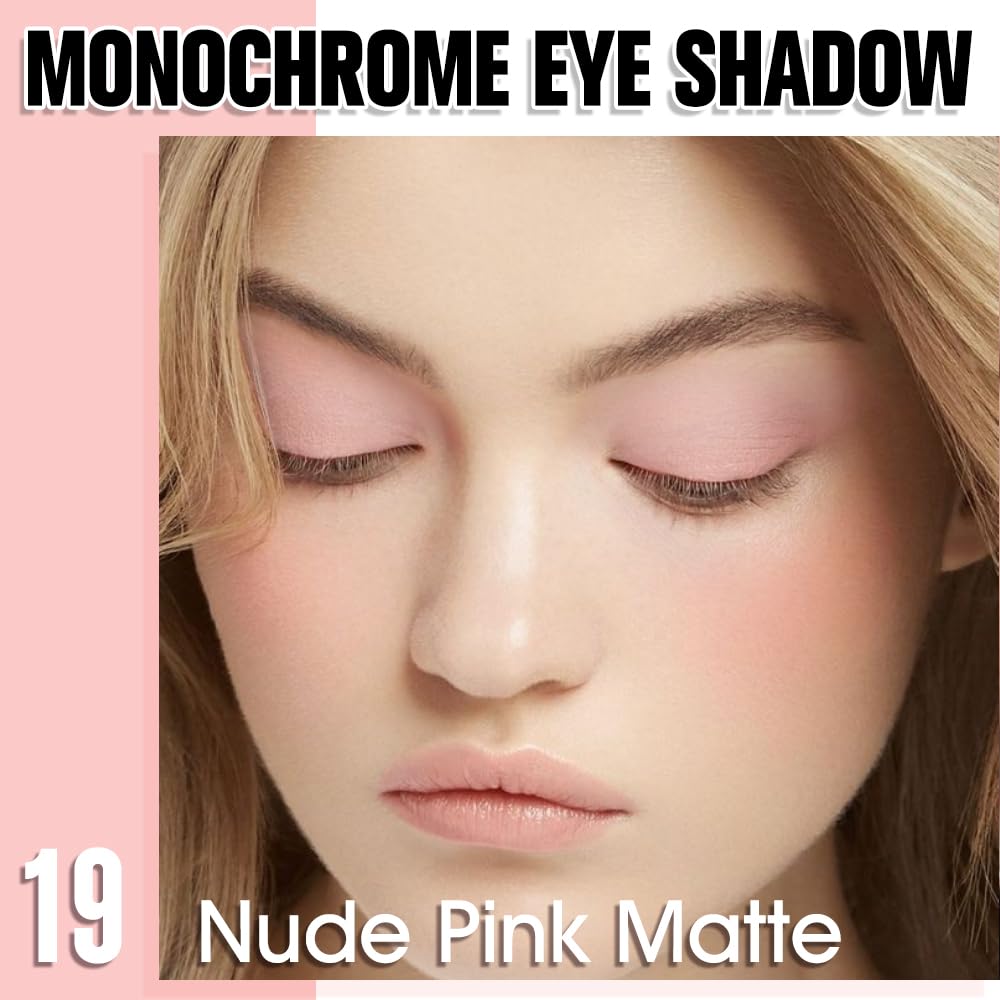 QIDSTERS Nude Pink Matte Single Eyeshadow, Lightweight Blendable Mini Eye Shadow for Older Women, Monochrome Eyeshadow Palette Makeup Pigmented Beauty and Personal Care QIDSTERS