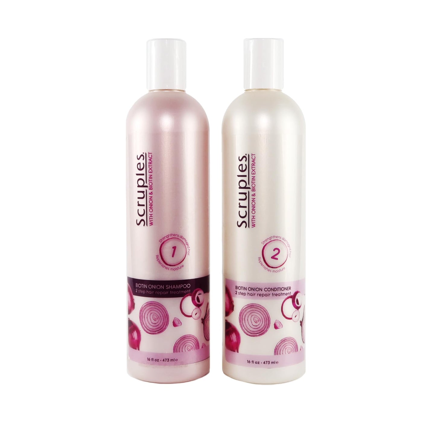 Scruples Biotin Onion Shampoo and Conditioner Bundle - Hair Growth Shampoo & Conditioner for Women to Strengthen & Hydrate - Made with Onion Extract