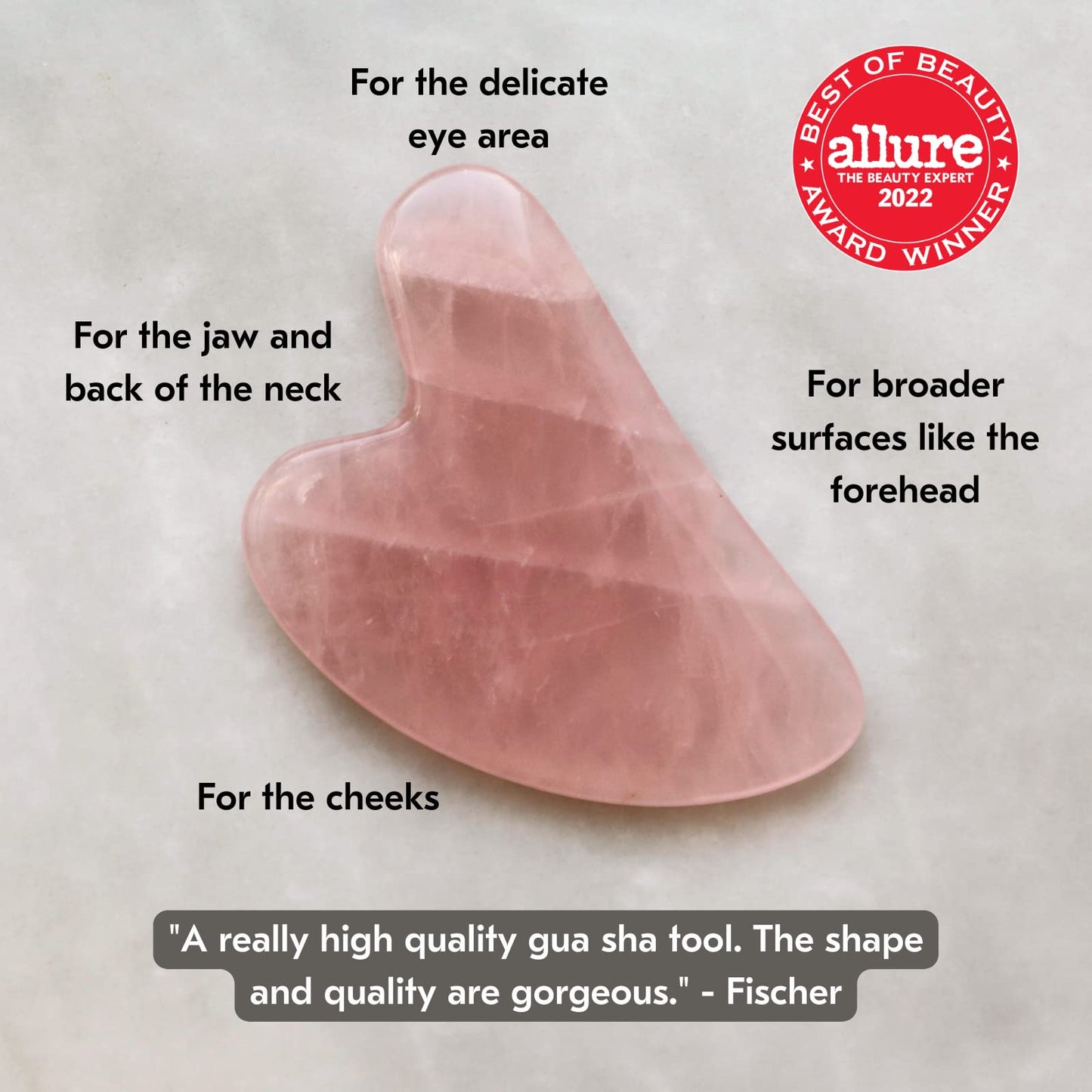 Mount Lai Rose Quartz Gua Sha Facial Tools, Pink Quartz Gua Sha Facial Tools Set and Roller, Guasha Tool for Face to Relieve Muscle Tension and Reduce