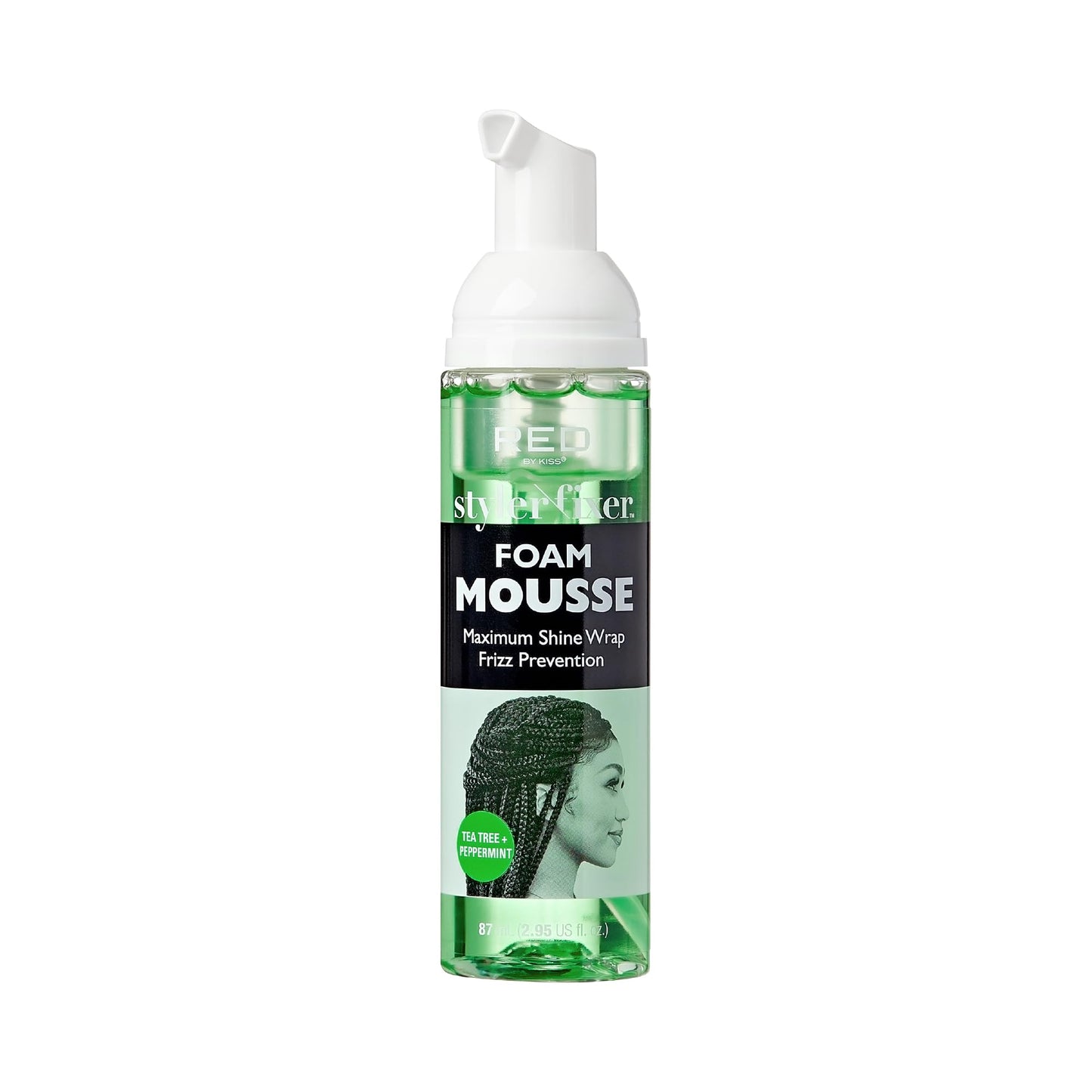 Red by Kiss Foaming Mini Travel Size Mousse, Maximum Shine Wrap Mousse, Reduce & Prevent Frizz, Define Curls, Hold Styles, Nourishes Dry & Crips Hair