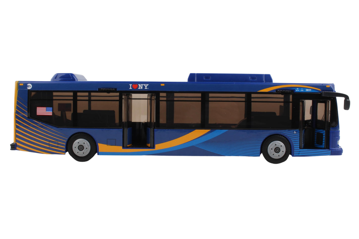 Daron MTA Bus - 11-Inch Single Bus in New Blue Livery - Officially Licensed Friction-Powered Toy with Rolling Wheels and Functional Doors for Kids…