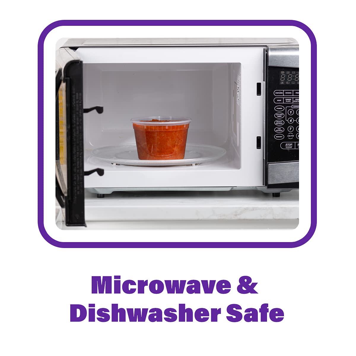 Pantry Value [16 oz. - 48 Count Plastic Food Storage Deli Containers with Lids, Disposable Containers With Lids - Perfect for Storing Soups, Sauces…