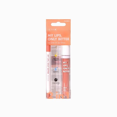 NICKA K NEW YORK, My Lips Only Better, Lip Liner and Lip Gloss, Lip Mask Set (Sheer Rosy Nude)