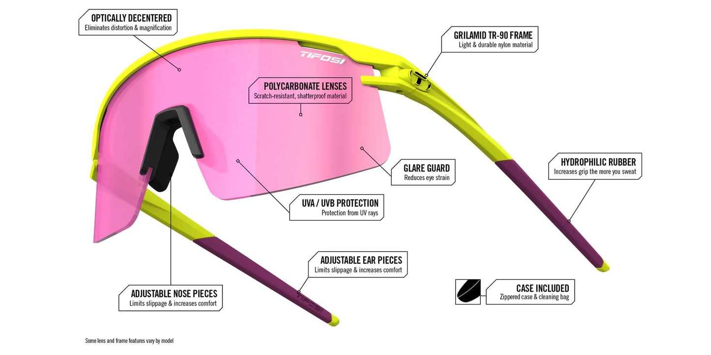 Tifosi Optics Moab Lite Sunglasses (Glacier Blue (Clarion Blue, AC Red, Clear))