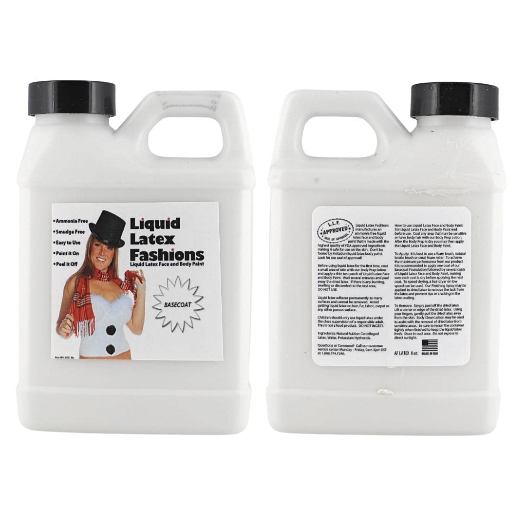 Liquid Latex Fashions - Ammonia Free Halloween Basecoat Face and Body Paint, Ideal for Art, Theater, Parties, School Plays, Cosplays and Concerts- 8
