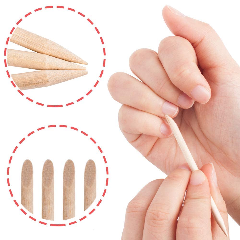 AMOSTBY Cuticle Pusher 150 Pcs Natural Wood Orange Stick for Nail Care Tool Beauty and Personal Care AMOSTBY