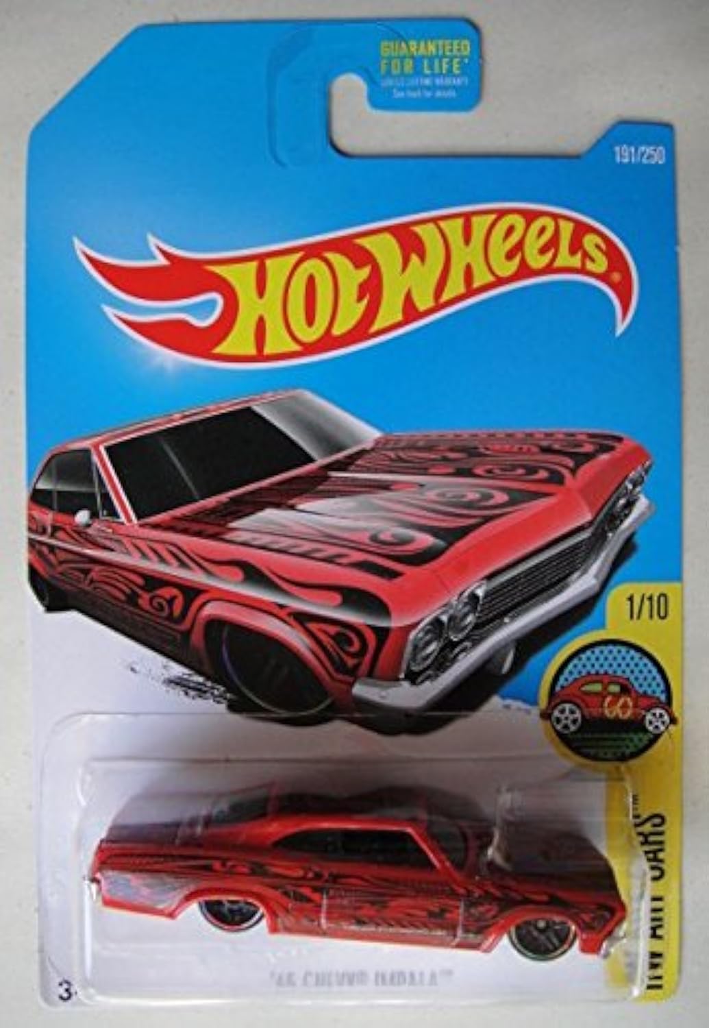 2016 HOT WHEELS HW ART CARS SERIES 1/10 RED '65 CHEVY IMPALA 191/250