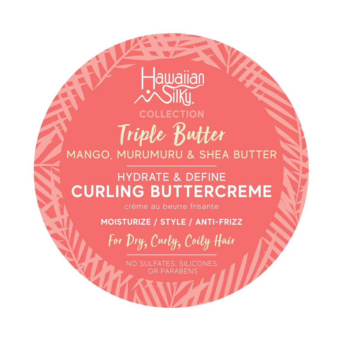 Hawaiian Silky Mango Murumuru & Shea Butter Curling Creme, 12 fl oz for Frizz-Free Curls with Hydration & Define