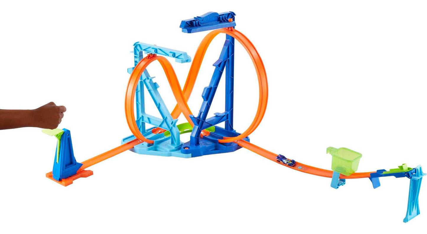 Hot Wheels Toy Car Track Set, Infinity Loop Kit Playset with 1:64 Scale Car, 2 Ways to Play, Stunt & Jumps