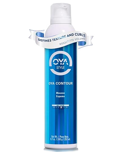 OYA CONTOUR Moisturizing Hair Mousse - Nourishing Volumizing Styling Foam for Curly & Wavy Hair - Defines Curls, Smooths Frizz, Boosts Shine & Bounce