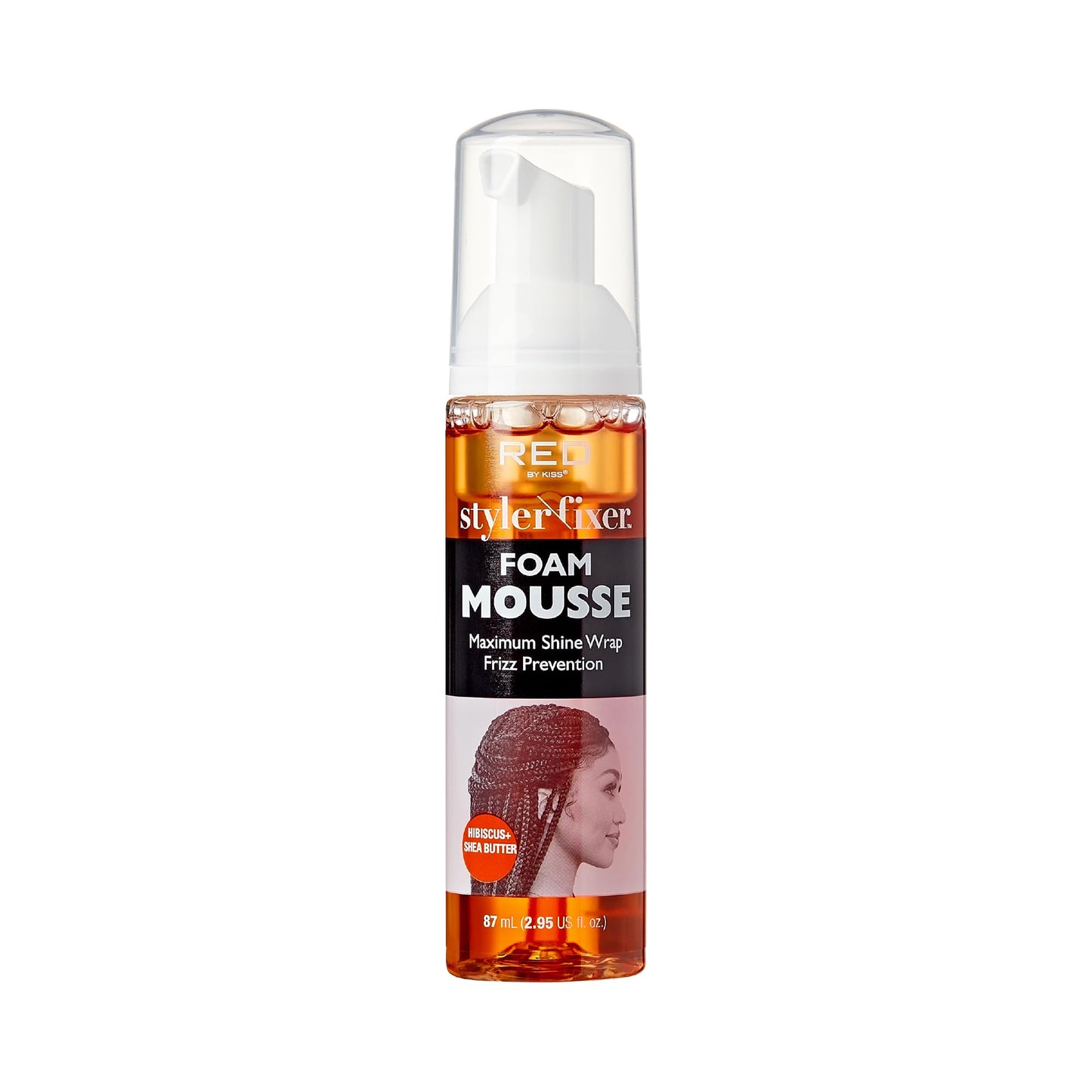 Red by Kiss Foaming Mini Travel Size Mousse, Maximum Shine Wrap Mousse, Reduce & Prevent Frizz, Define Curls, Hold Styles, Nourishes Dry & Crips Hair