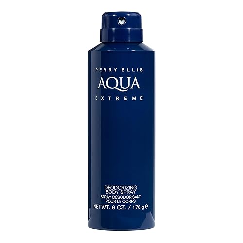 Perry Ellis Aqua Extreme Body Spray for Men - Body Spray Cologne, EDT, All Over Men's & Boys Mist with Notes of Fresh Wood & Spice Fragrance - 6 oz