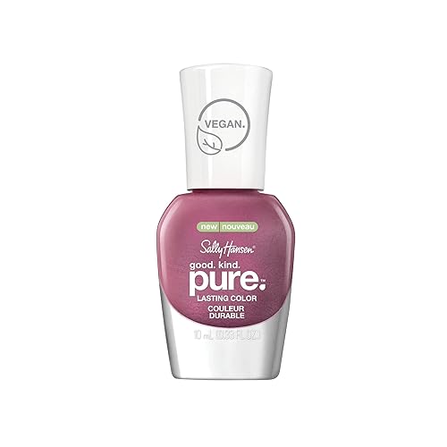Sally Hansen Good. Kind. Pure. Nail Polish | Plant-Based, Vegan, 16-Free Formula | Shimmer, Shimmery | 331 Frosted Amethyst | Iridescent Purple Nail
