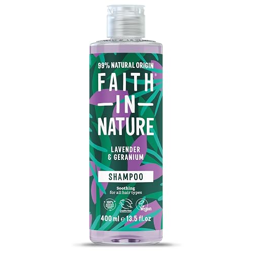 FAITH IN NATURE Natural Shampoo - Vegan & Cruelty Free, No SLS or Parabens - 13.5 fl oz, Lavender & Geranium