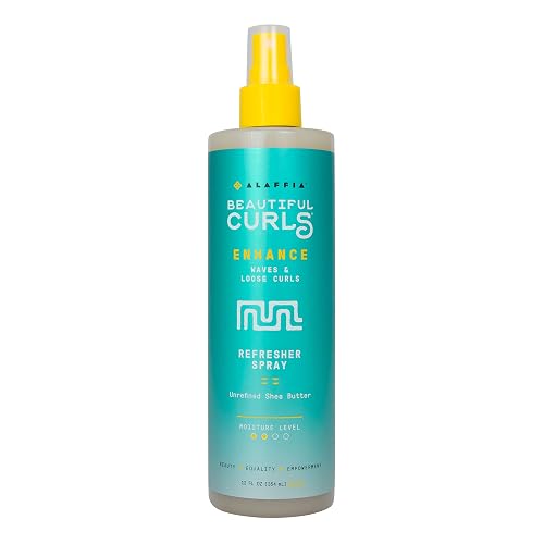 Alaffia Beautiful Curls Curl Enhance Refresher Spray, Wavy to Curly Hair Products, No Sulfates with Shea Butter & Essential Oils, Calendula and Aloe