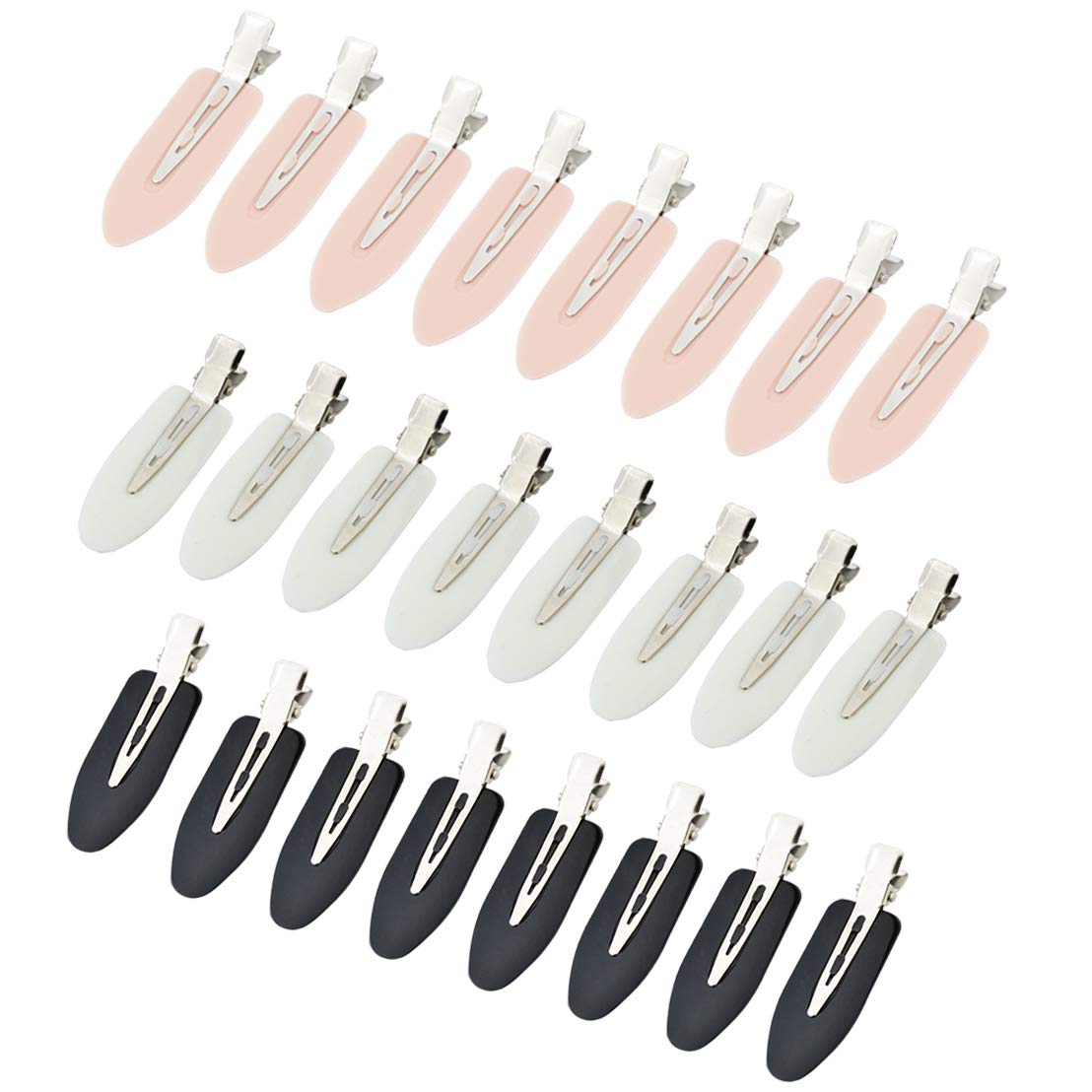 Wobe 24 Pcs No Bend Hair Clips Pin Curl Creaseless Clips No Crease Hair Clip for Hairstyle Bangs Finger Waves Makeup Application Hairdressing Hairpins