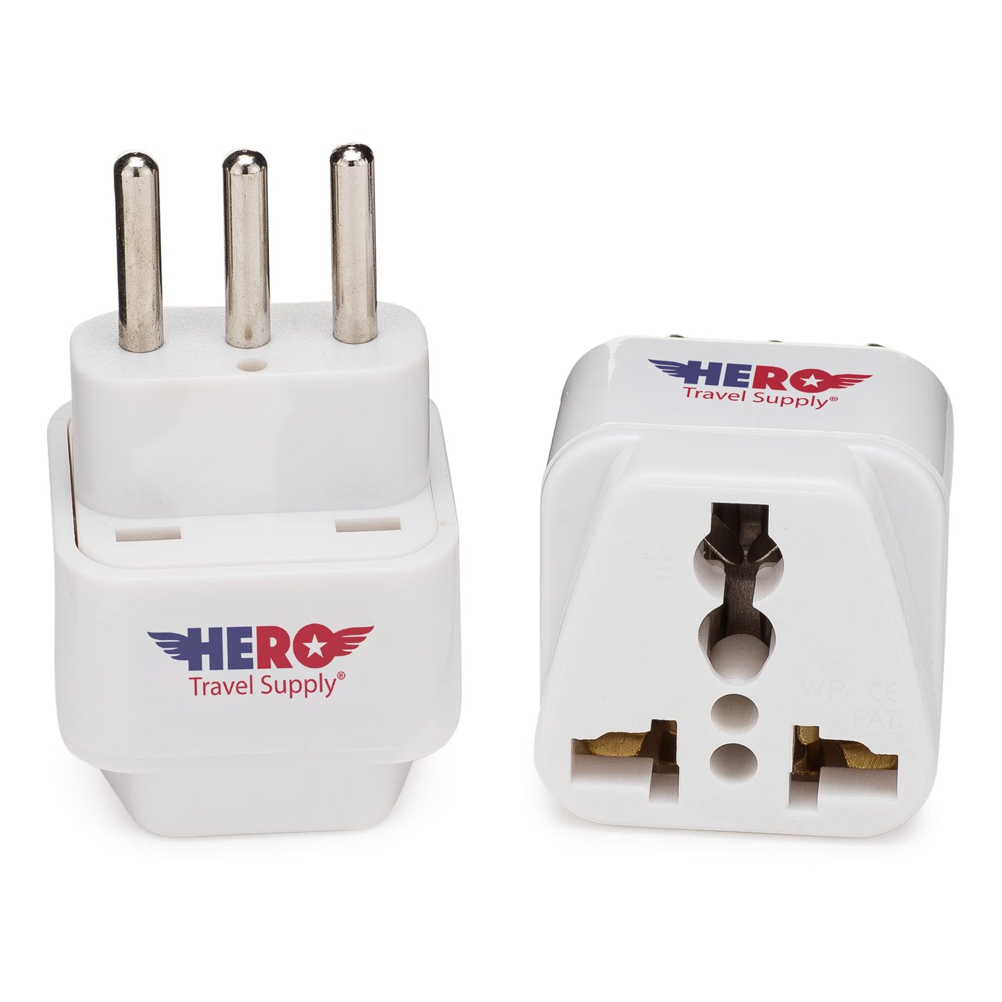 Hero Premium US to Italy Power Adapter Plug (Type L, Pack of 3, Grounded)