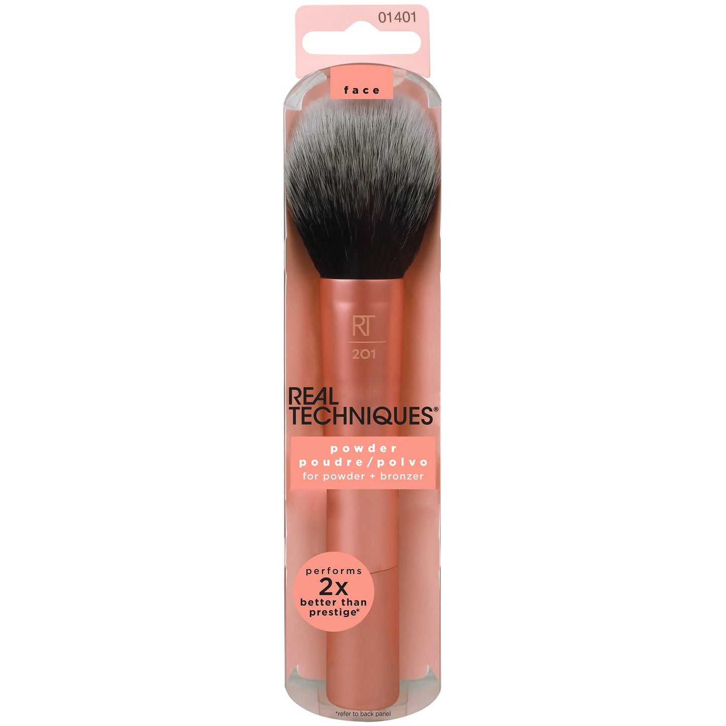 Real Techniques Powder Brush, Ultra Plush Synthetic Bristles, Aluminum Ferrules to Build Coverage, Cruelty Free, Mattified Finish, For Foundation