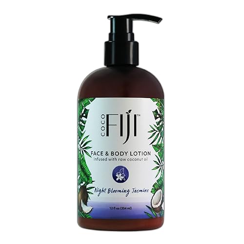 Coco Fiji Face & Body Lotion Infused With Coconut Oil | Lotion for Dry Skin | Moisturizer Face Cream & Massage Lotion for Women & Men | Night Blooming
