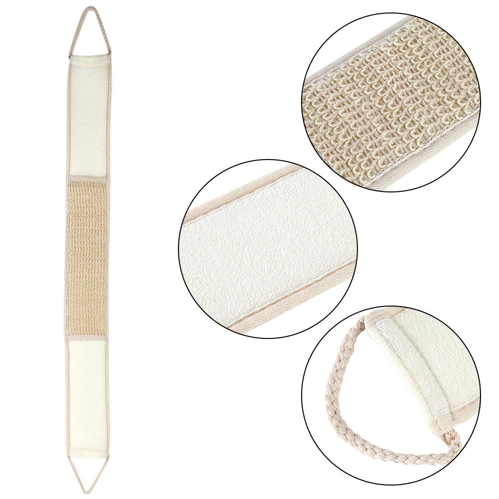 Back Scrubber for Shower Exfoliating Back Cloth Body Extended Length Scrubber Towel Exfoliating Stretchable Pull Strap Wash Cloth for Bath Body Scrub Beauty and Personal Care Milltrip