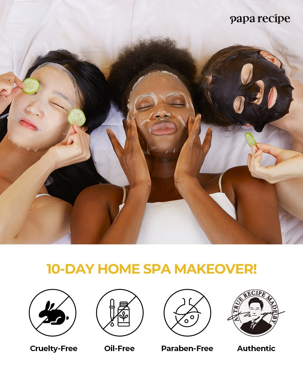 Papa Recipe Bombee Honey Mask Pack 25g * 10 sheets - Sheet Mask, Facial Skin Care, Deep Moisturizing Serum for Dry Skin - Korean Skin Care, K-Beauty
