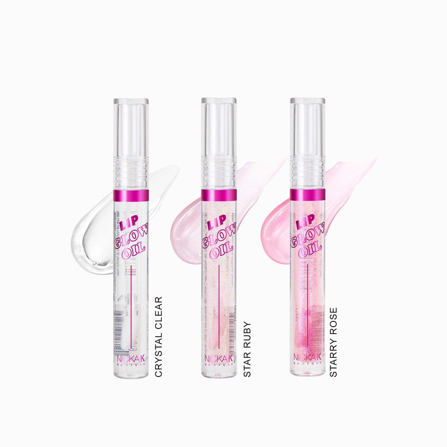 NICKA K NEW YORK Jewel Lip Glow Oil, Glossy Lips, Smooth, Lightweight, Non-Sticky (MLGGO1 Ruby Rose)