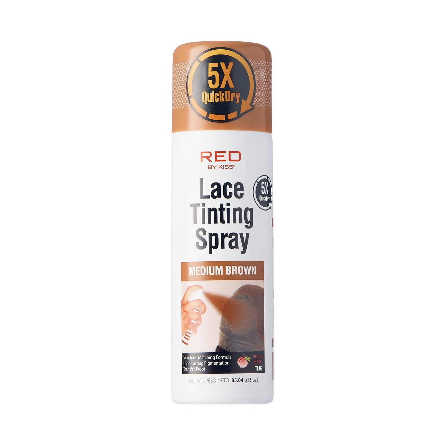 Red by Kiss Lace Tinting Spray, Quick Dry & Skin Tone Matching for Lace Wig, Transfer-Proof, No Smudging, Long Lasting, Precision Control with Pointed
