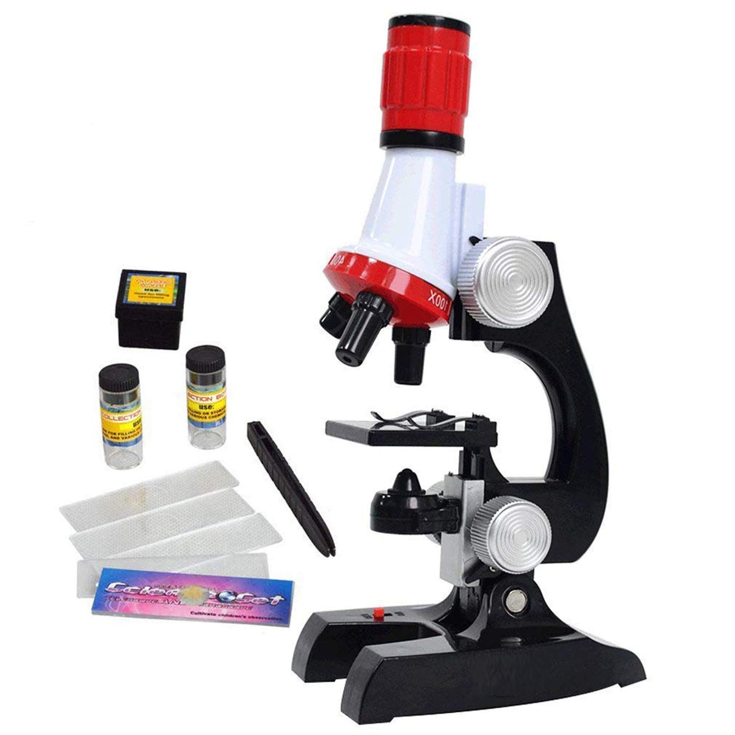 Little World Kids Microscope Kit – Beginner Science Set with LED, 100x/400x/1200x Magnification, Educational Toy Gift for Birthdays & Halloween