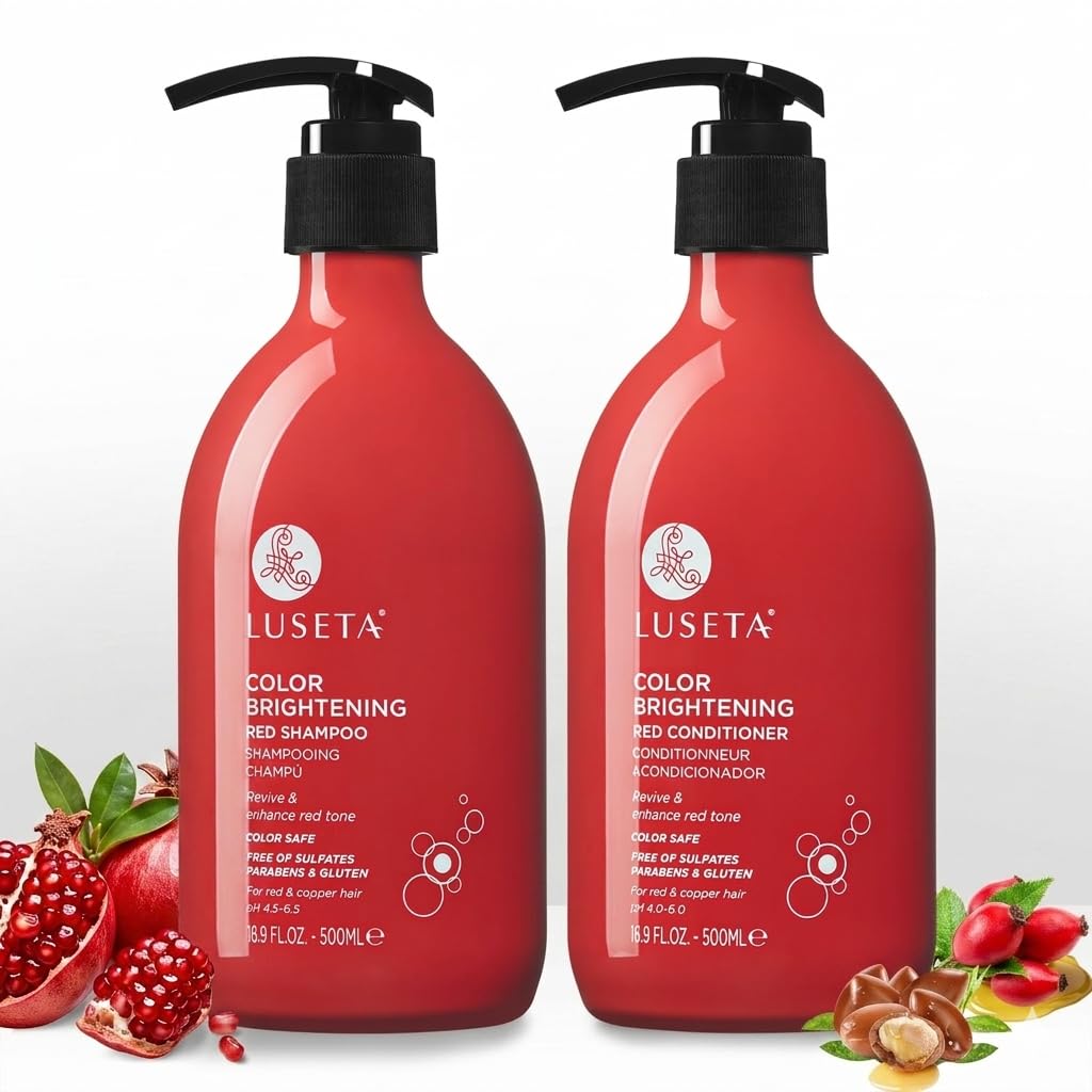 Luseta Color Enhancing Shampoo and Conditioner Set for Red & Copper Hair. Revives & Intensifies Fiery Hues, Adds Radiant Shine, Smooths Frizz Beauty and Personal Care L LUSETA Default Title