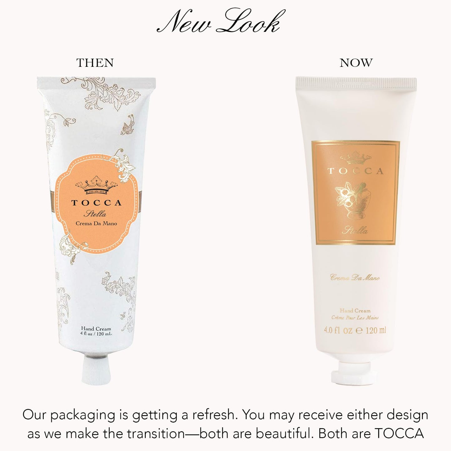Tocca Crema de Mano Luxe, Stella Hand Cream, 4 oz - Blood Orange, Freesia, Spicy Lily - Moisturizing, Quick Absorbing