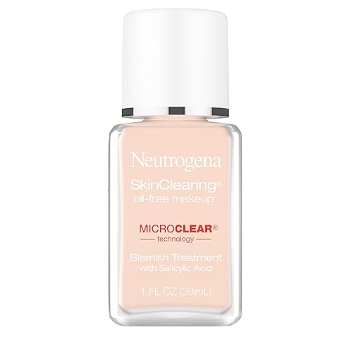 Neutrogena SkinClearing Oil-Free Acne and Blemish Fighting Liquid Foundation with.5% Salicylic Acid Acne Medicine, Shine Controlling Makeup for Acne