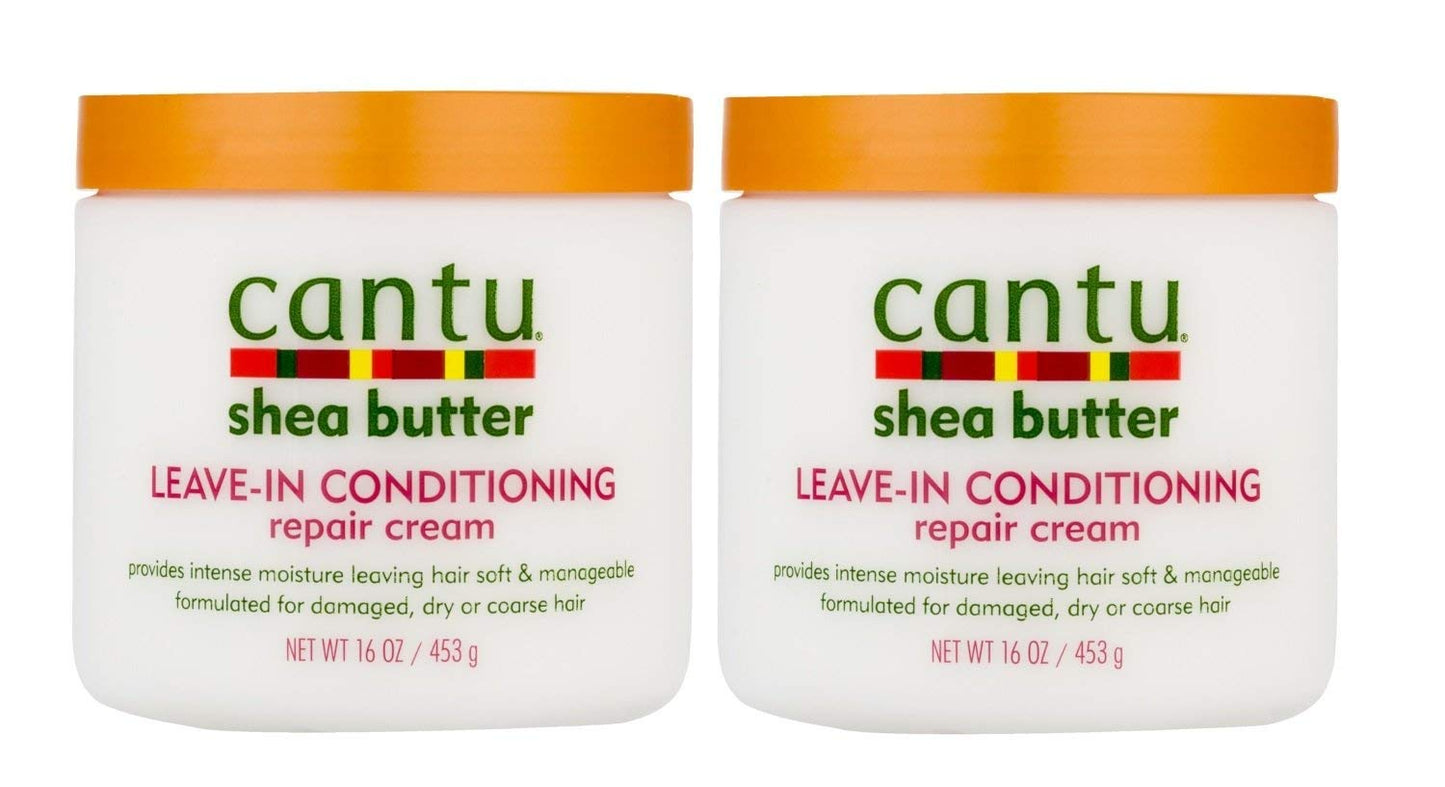 Cantu Shea Butter Leave-In Conditioning Repair Cream, 16 Ounce (Pack of 2)