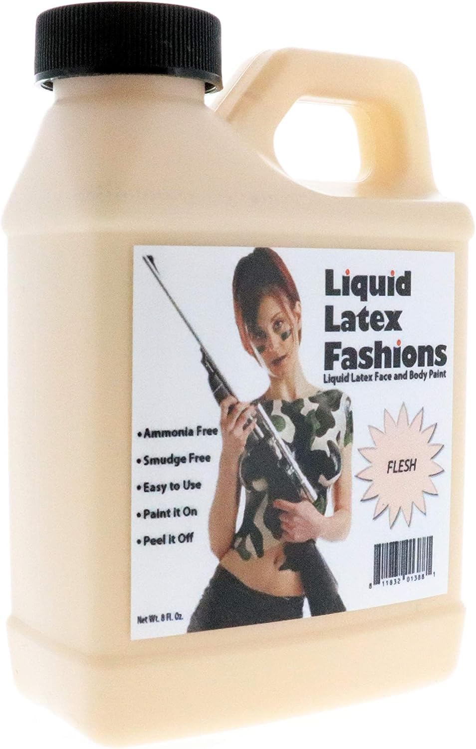 Flesh 8 Oz - Liquid Latex Body Paint, Ammonia Free No Odor, Easy On and Off, Cosplay Makeup, Creates Professional Monster, Zombie Arts