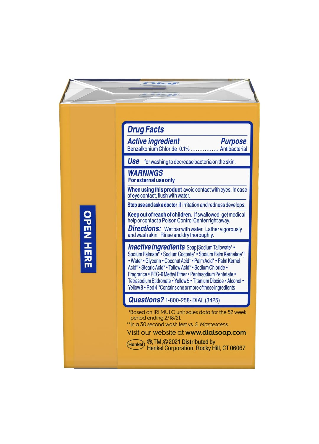 Dial Gold Antibacterial Deodorant Soap, 2 Pack, Total Net Wt 6.4 oz Beauty & Personal Care Dial