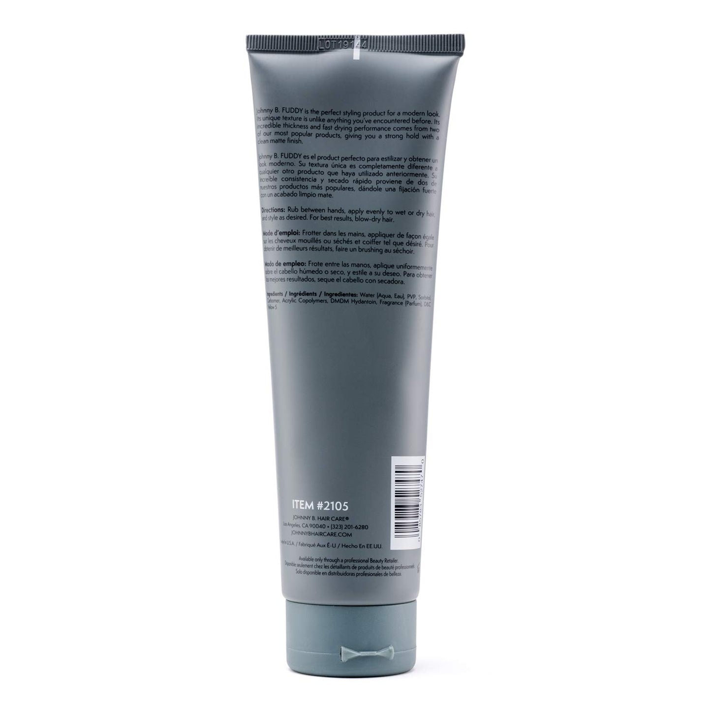 JOHNNY B. Fuddy Strong Professional Matte Hair Styling Gel 6.7 Ounce