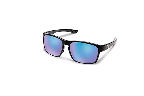 Suncloud Fairfield Polarized Sunglasses, Black/Polarized Blue Mirror, One Size