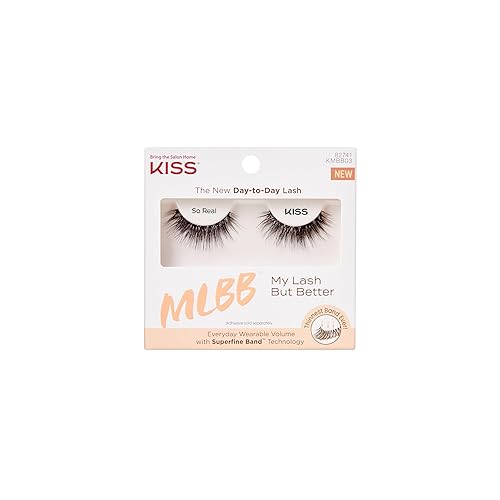 KISS My Lash But Better, False Eyelashes, 'So Real', 12mm, Includes 1 Pair Of Lash, Easy to Apply, Reusable Lash Clusters
