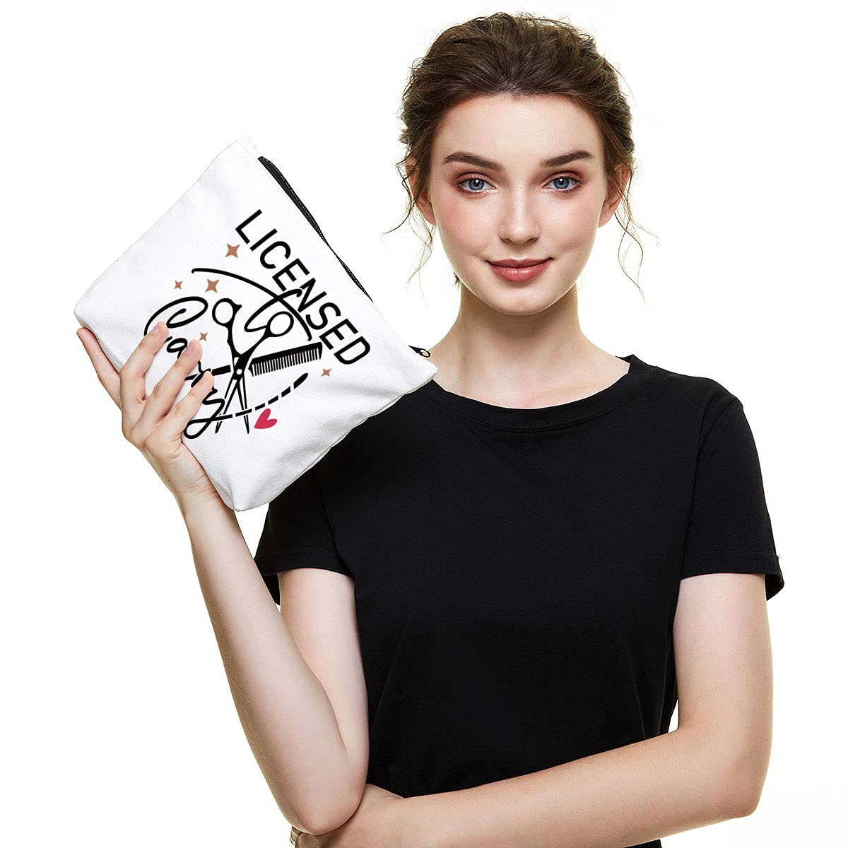 Hair Stylist Supplies Hairstylist Gift Ideas Hairdresser Gift Hairdresser & Stylist Makeup Bag- She Works Willingly With Her Hands - Gifts for Hairstylist, Salon Owner, Esthetician, Barber or Friend