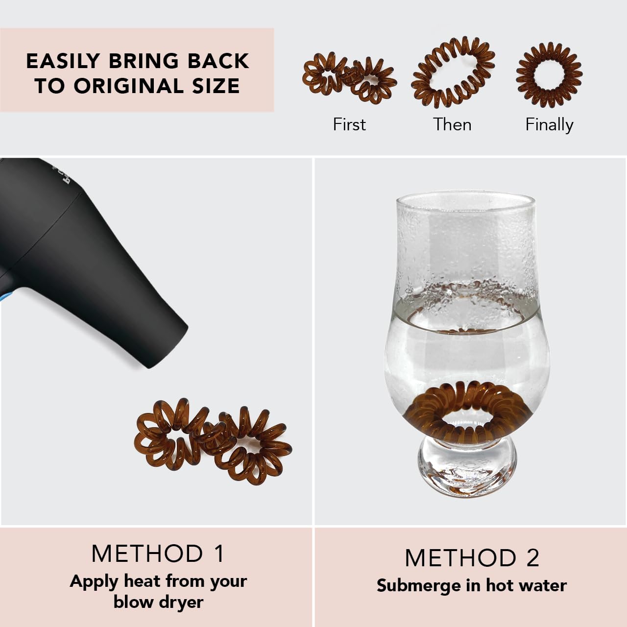 Kitsch Spiral Hair Ties for Women - Creaseless and Dent-free Coil Hair Ties | No Damage, Phone Cord Coils | Made of Flexible and Durable Plastic | Beauty and Personal Care Kitsch