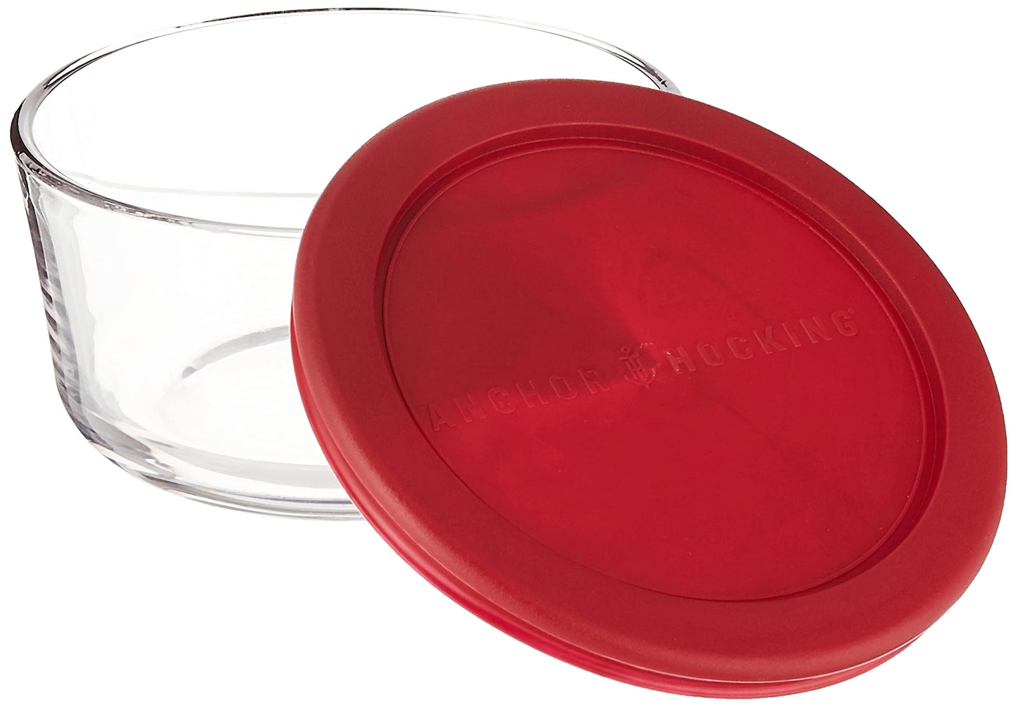 Anchor Hocking Classic Glass Food Storage Containers with Lids, Red, 6-Piece Set, Model Number: