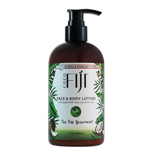 Coco Fiji Face & Body Lotion Infused With Coconut Oil | Lotion for Dry Skin | Moisturizer Face Cream & Massage Lotion for Women & Men | Tea Tree