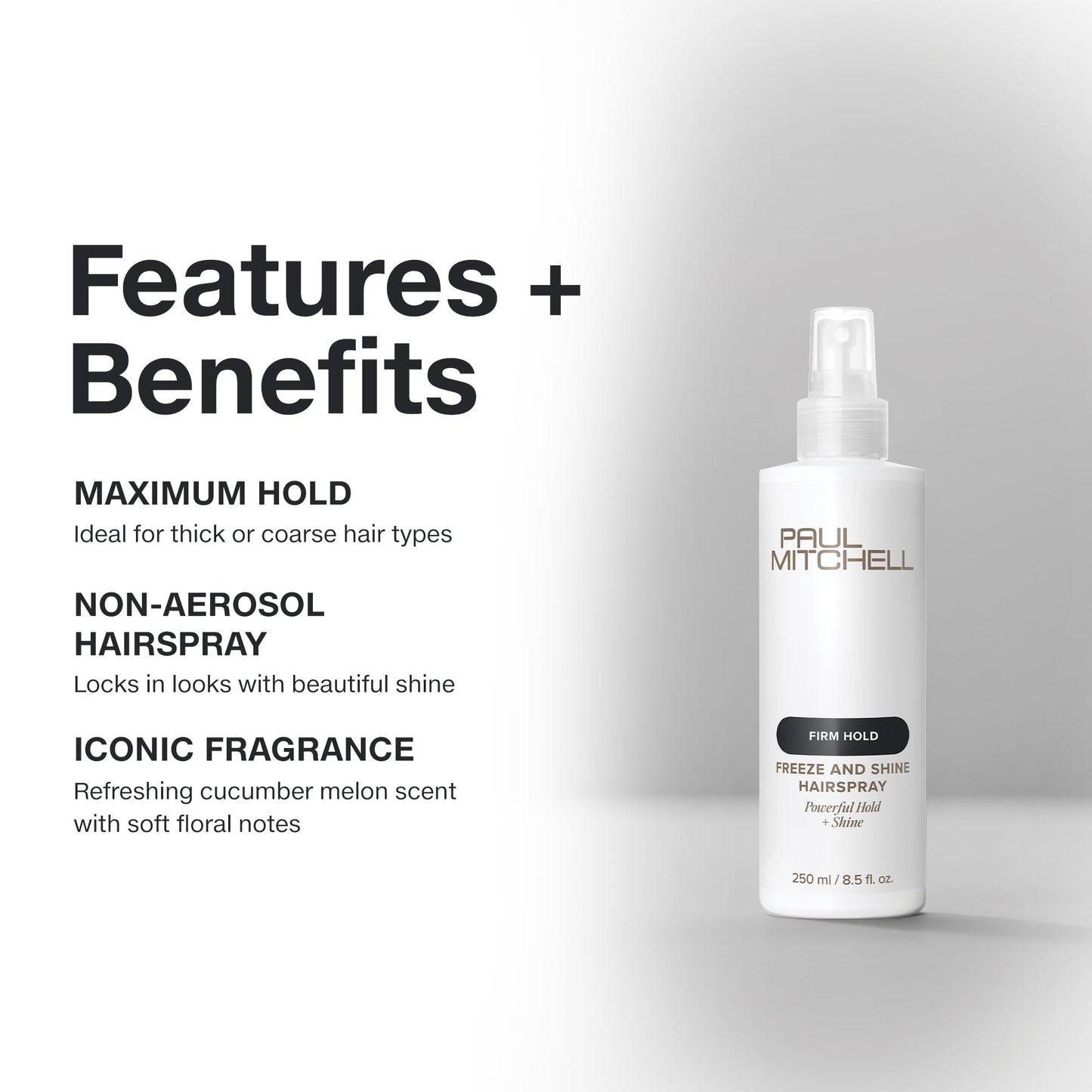 Paul Mitchell Freeze and Shine Super Hairspray, Maximum Hold, Shiny Finish Hairspray, For Coarse Hair, 33.8 fl. oz.