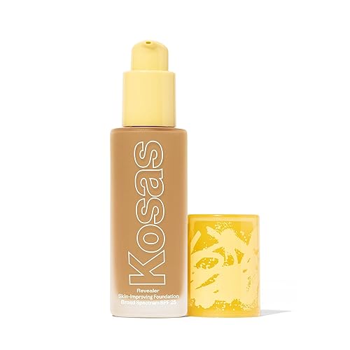Kosas Revealer Skin-Improving Foundation with SPF 25 Protection - Hydrate, Brighten, Soothe, Plump, Protect Skin - Smoothing Texture, Natural Finish