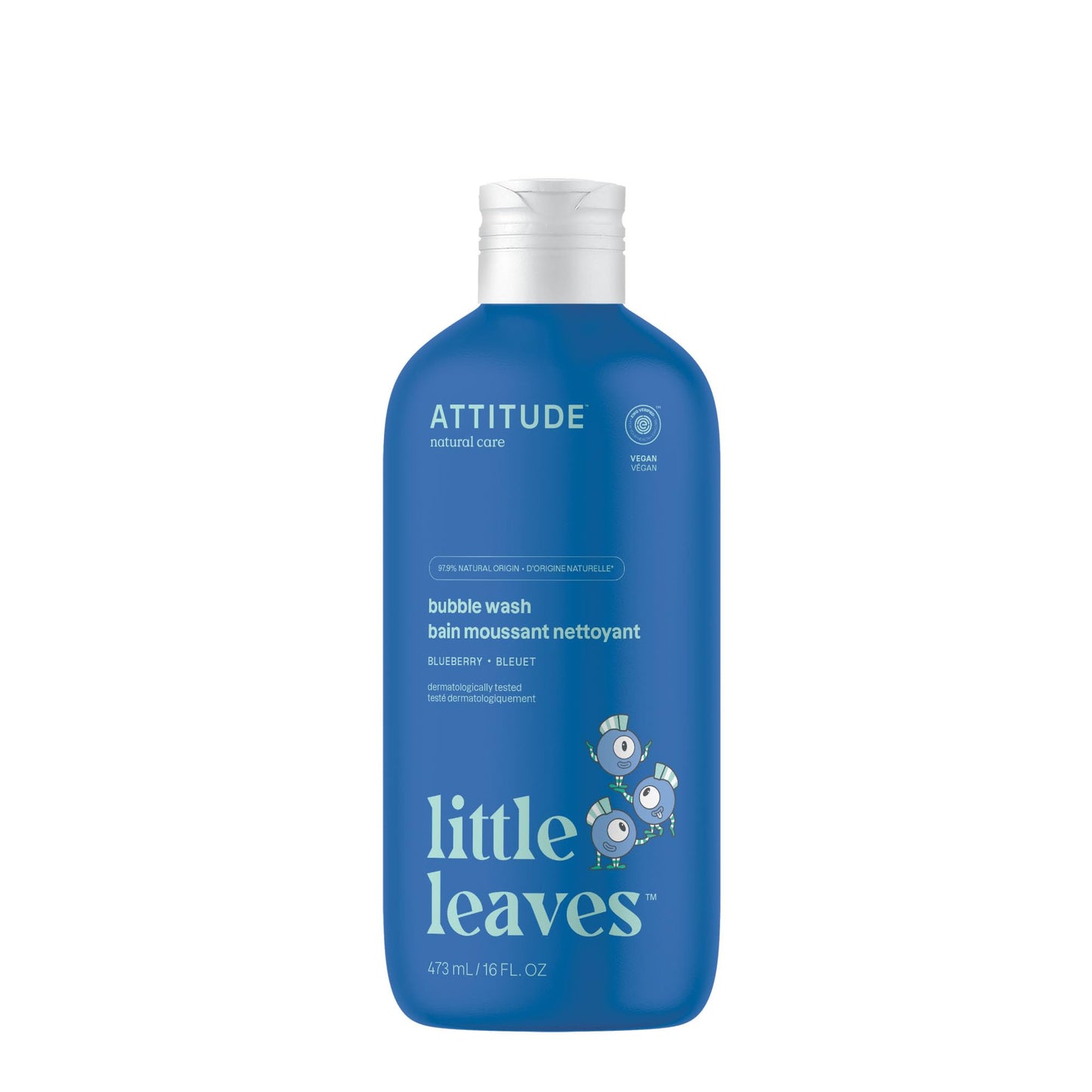 Attitude Bubble Wash for Kids, Hair Shampoo and Body Soap, EWG Verified, Plant- and Mineral-Based, Vegan, Blueberry, 16 Fl Oz Beauty and Personal Care BIO SPECTRA ATTITUDE Default Title