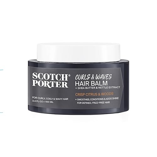 Scotch Porter Curls & Waves Smoothing Hair Balm for Men | Instantly Controls, Moisturizes, Defines & Adds Shine | Free of Parabens, Sulfates