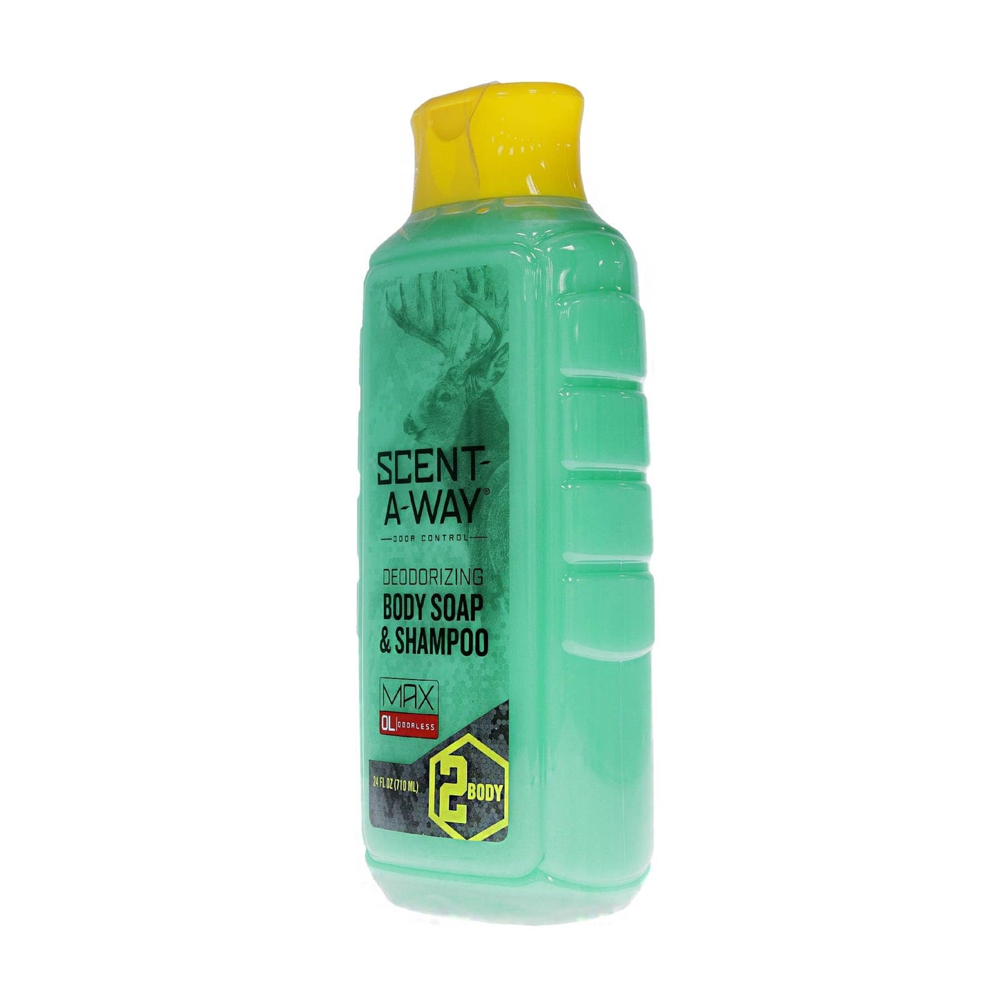 Hunters Specialties Scent-A-Way MAX Liquid Body Soap & Shampoo - Odorless Green Soap Scent Eliminator for Hunters, Trappers, Anglers, and Campers - 24