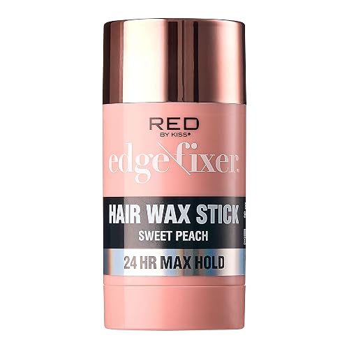 Red by Kiss Hair Wax Stick 24HR Max Hold Edge Fixer Edge Control Pomade Non-Sticky, Non-Oily Flake Free Hair Styling Wax (Sweet Peach)