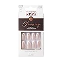 KISS Classy French Nail Manicure Kit with Gel Finish, Medium, Coffin Shaped, “Silk Dress”, Gel Nail Kit Includes Pink Nail Glue (Net Wt. 2 g